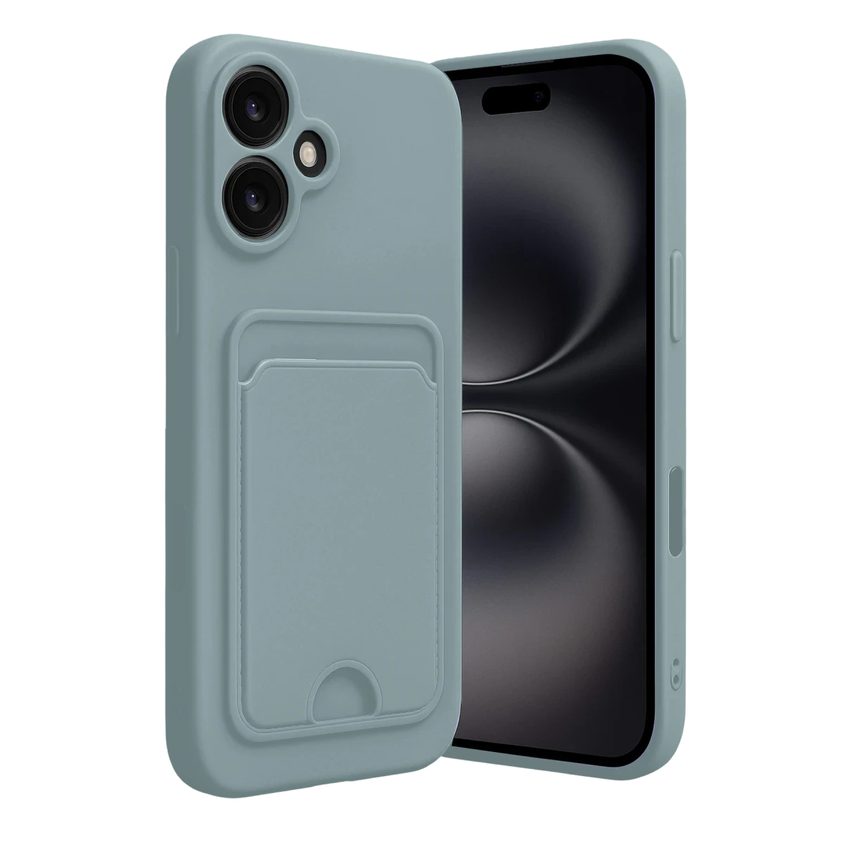 Newface Apple iPhone 16 Kılıf Kelvin Kartvizitli Silikon - Açık Yeşil