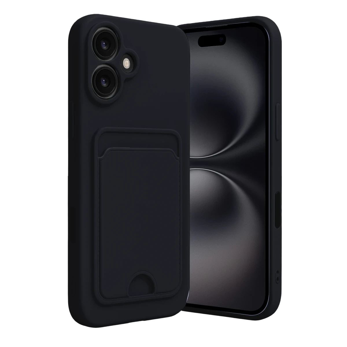 Newface Apple iPhone 16 Kılıf Kelvin Kartvizitli Silikon - Siyah — görsel 3