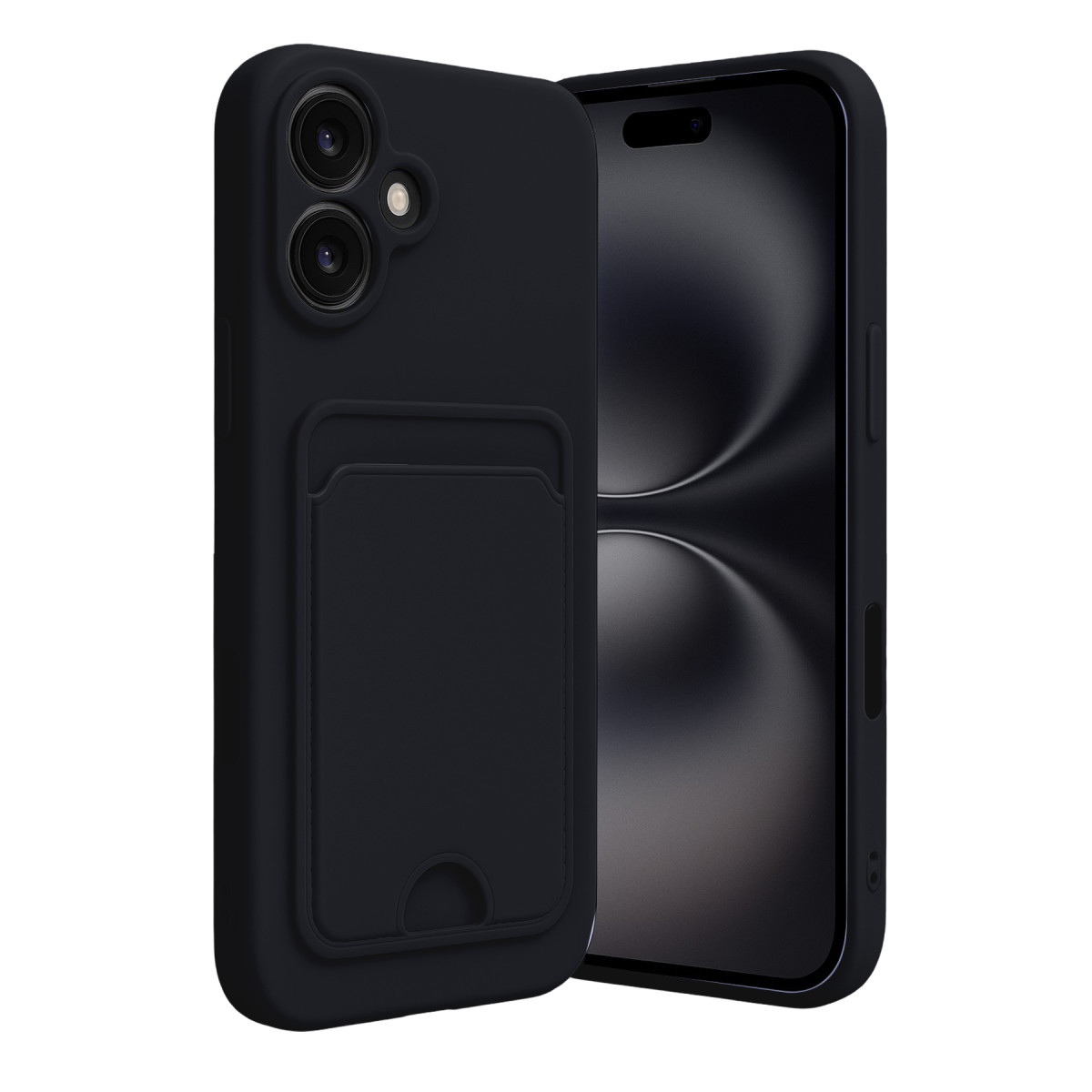 Newface Apple iPhone 16 Kılıf Kelvin Kartvizitli Silikon - Siyah — görsel 5