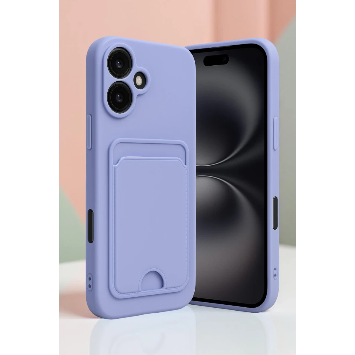 Newface Apple iPhone 16 Kılıf Kelvin Kartvizitli Silikon - Siyah — görsel 4