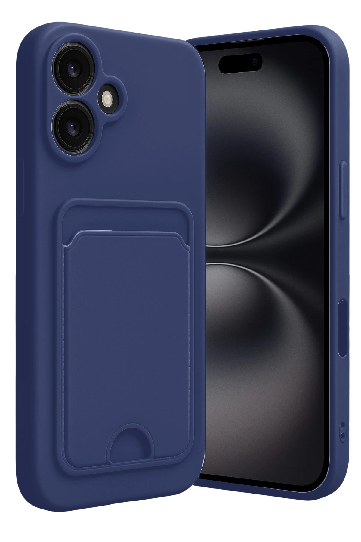 Newface iPhone 16 Kılıf Kelvin Kartvizitli Silikon - Lacivert