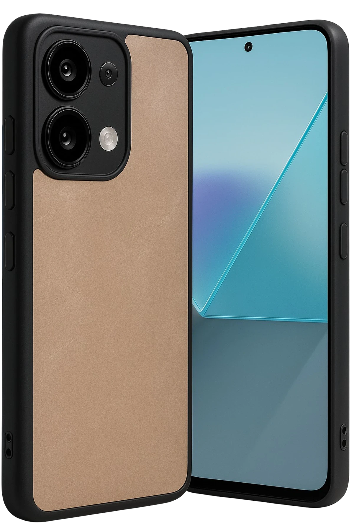 Newface Xiaomi Redmi Note 13 4G Kılıf Aras Deri Kapak - Pudra