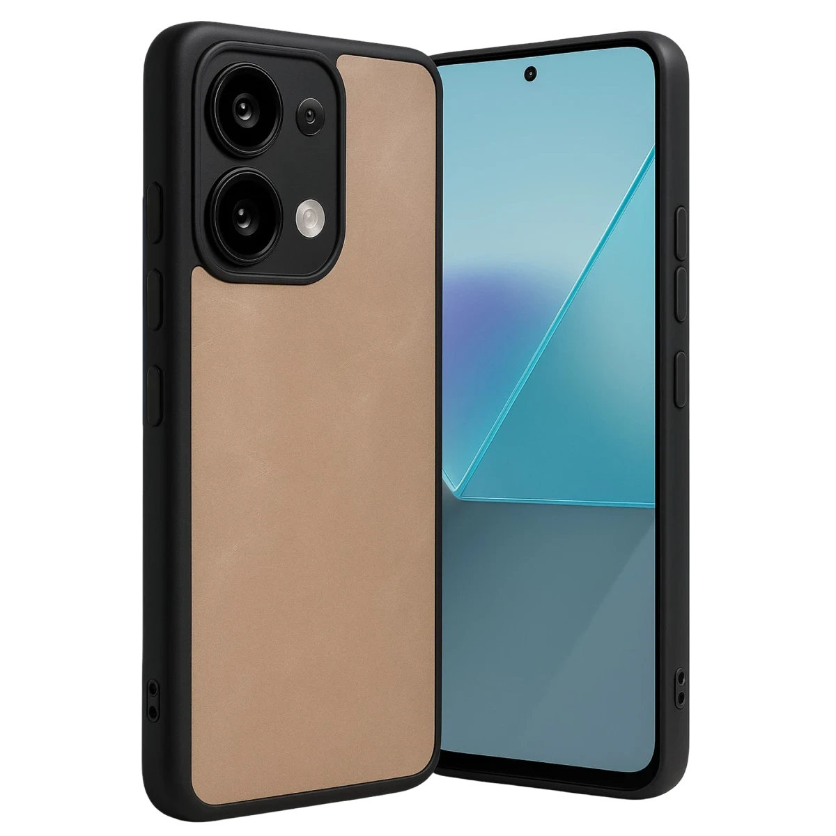 Newface Xiaomi Redmi Note 13 4G Kılıf Aras Deri Kapak - Pudra