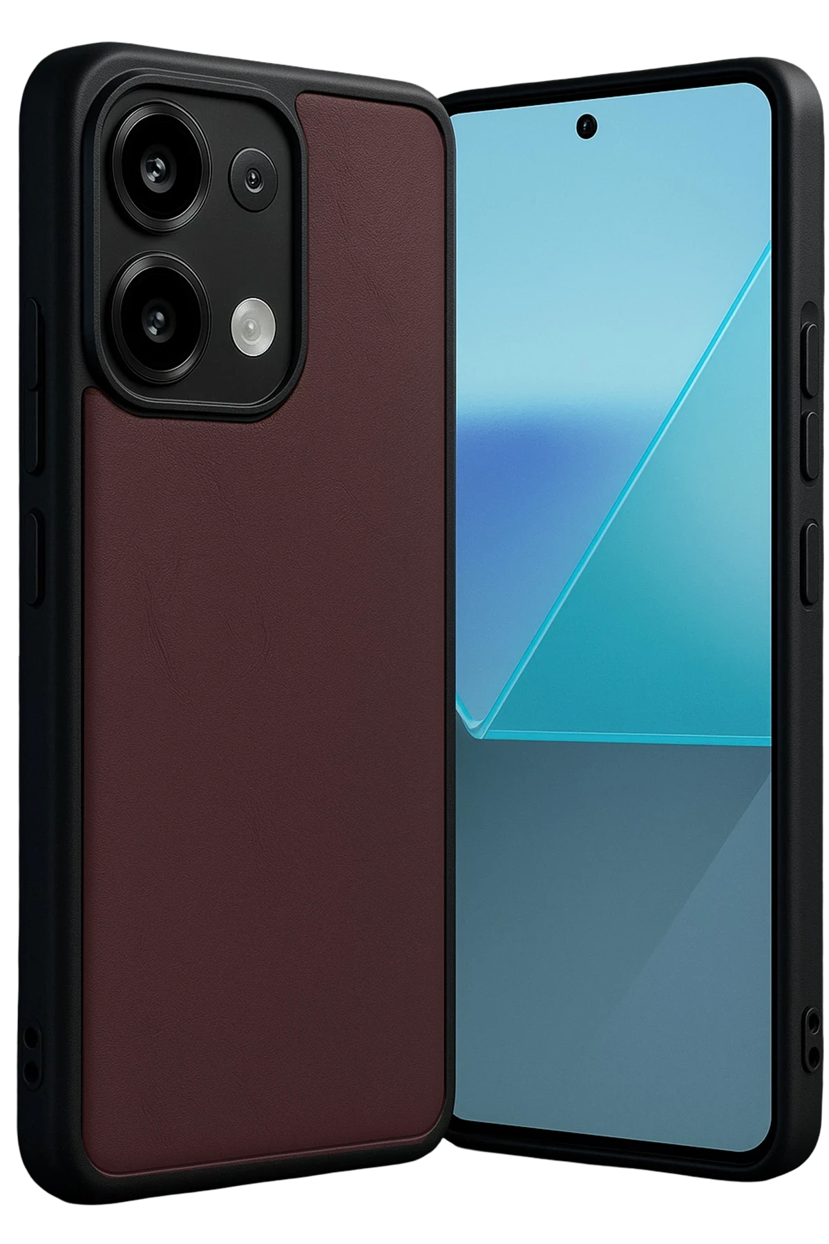 Newface Xiaomi Redmi Note 13 4G Kılıf Aras Deri Kapak - Bordo