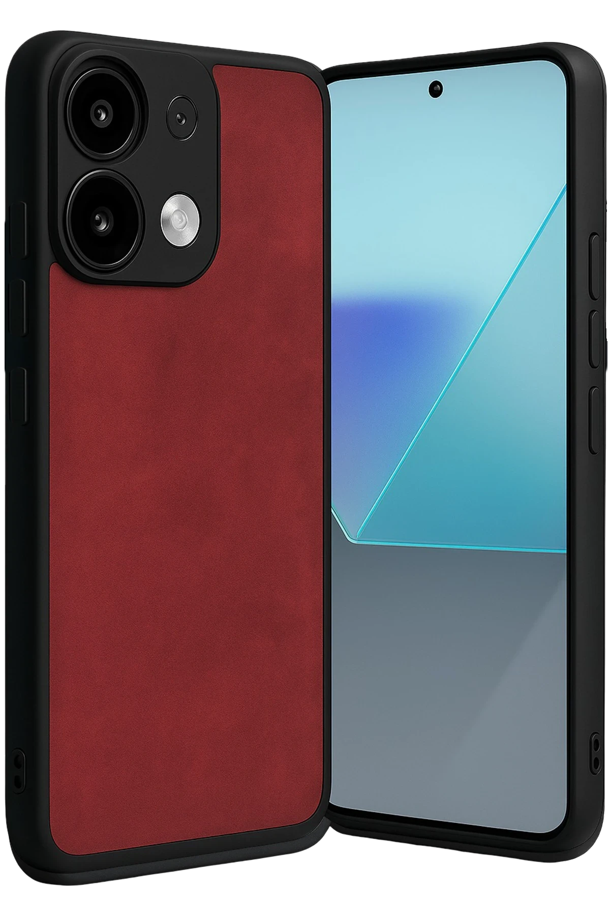 Newface Xiaomi Redmi Note 13 Pro 4G Kılıf Aras Deri Kapak - Kırmızı