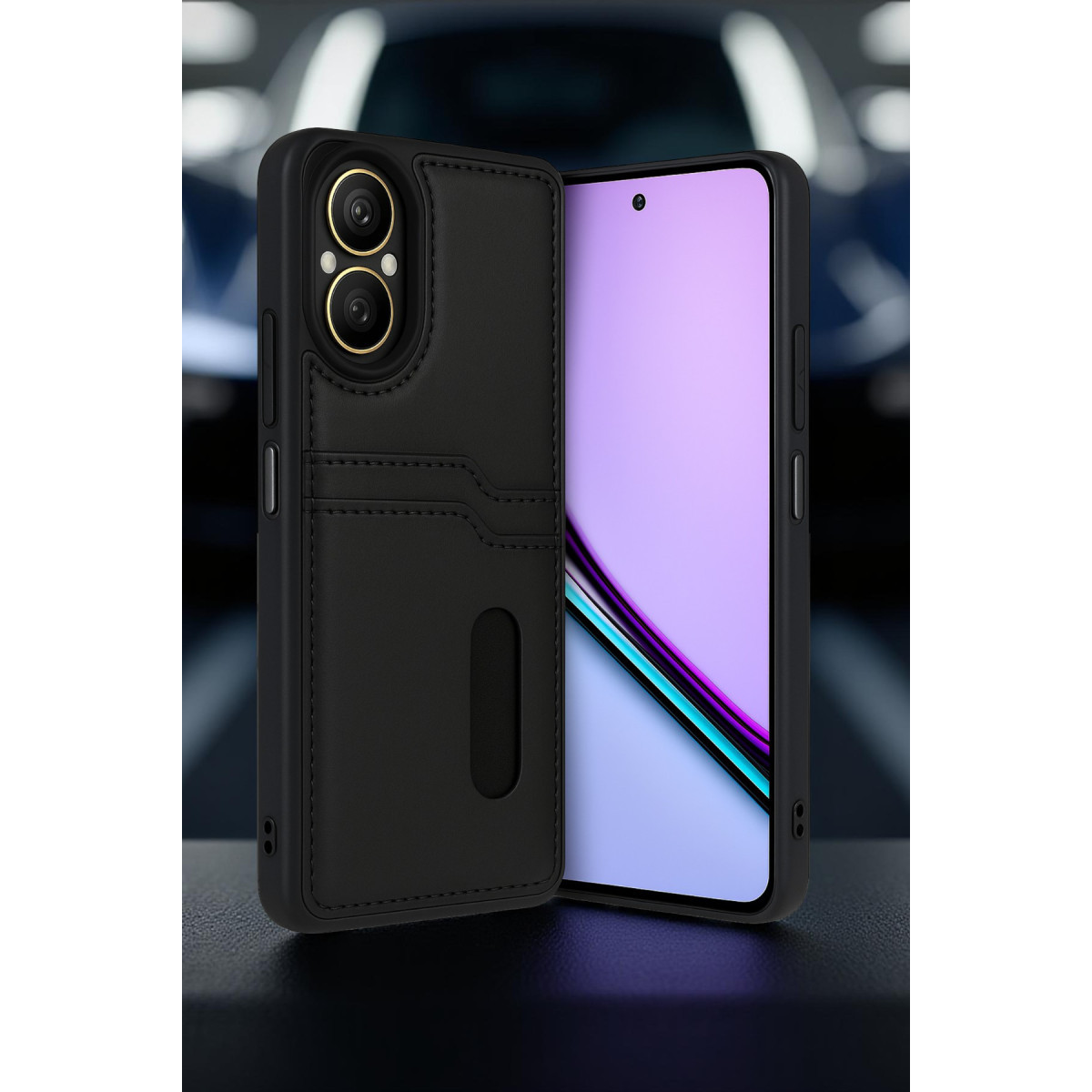 Newface Realme 12 Lite Kılıf Sara Kartvizitli Deri Kılıf - Siyah — görsel 6