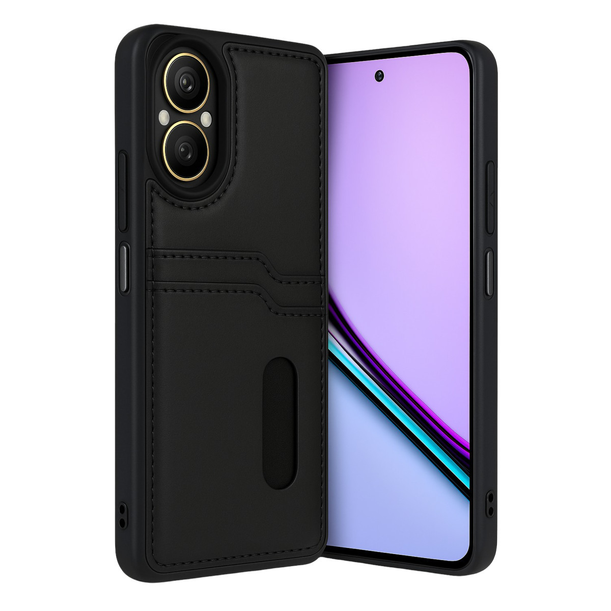 Newface Realme 12 Lite Kılıf Sara Kartvizitli Deri Kılıf - Siyah — görsel 5