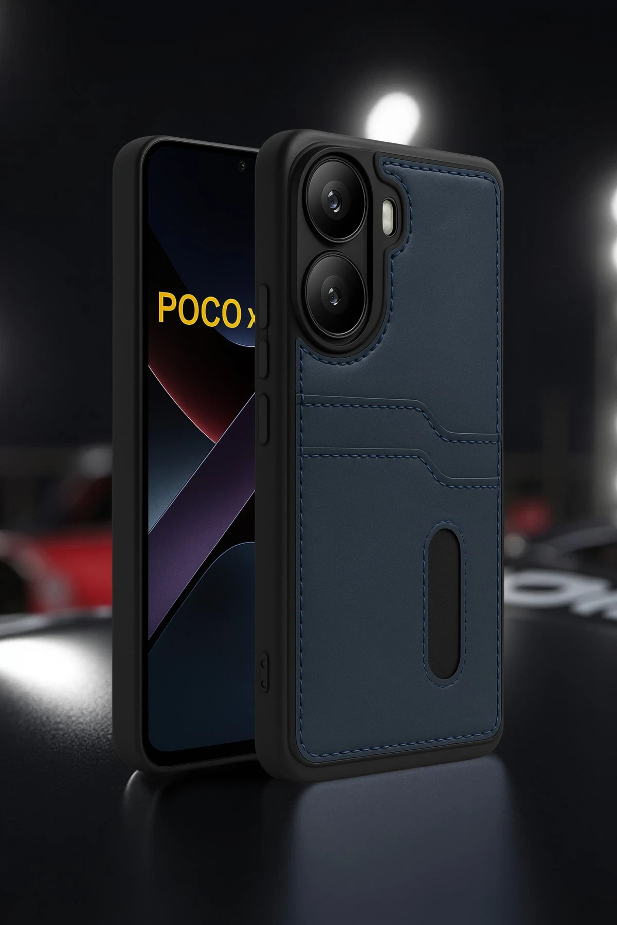 Newface Xiaomi Poco X7 Pro Kılıf Sara Kartvizitli Deri Kılıf - Kırmızı