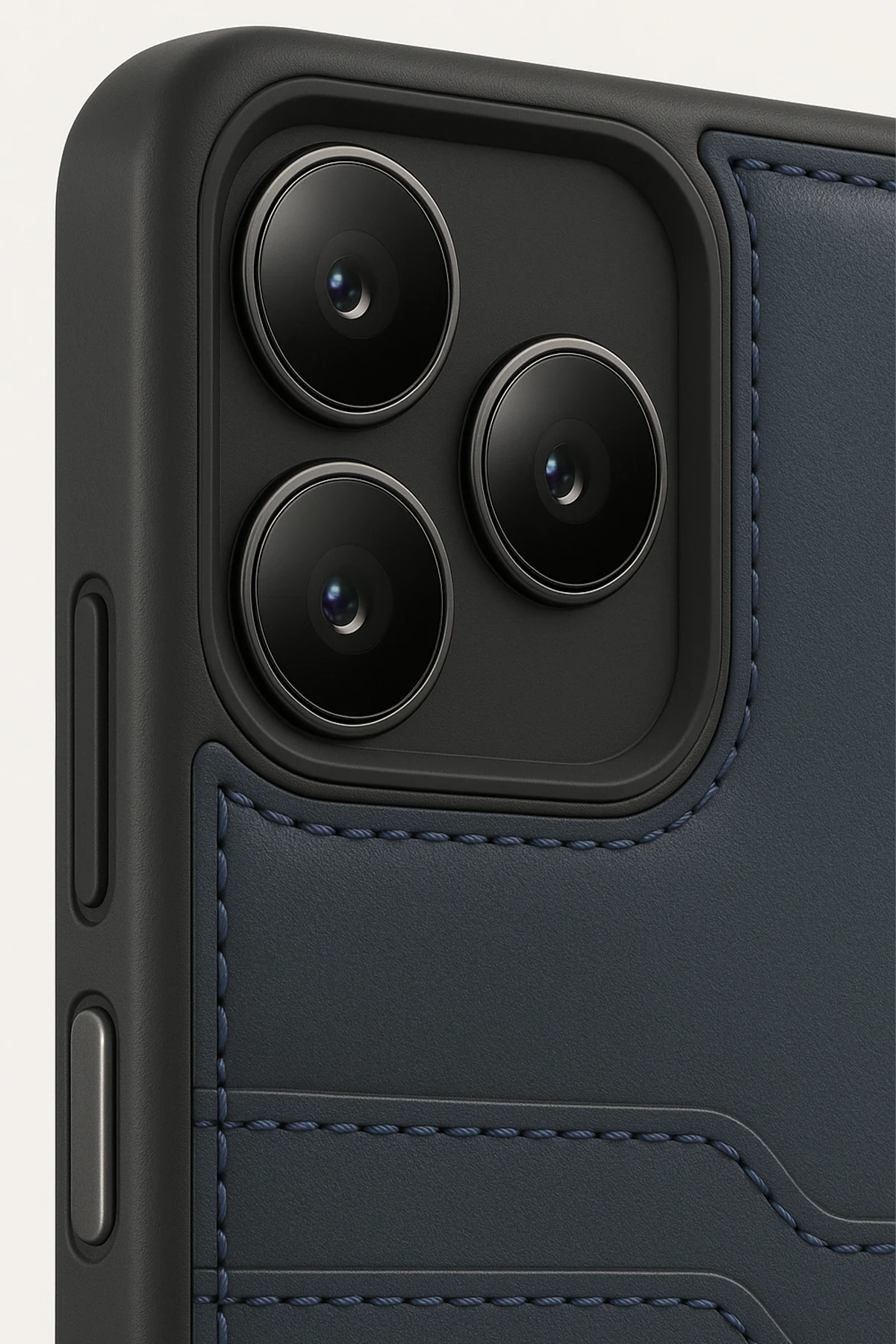 Newface Realme Note 50 4G Kılıf Sara Kartvizitli Deri Kılıf - Lacivert