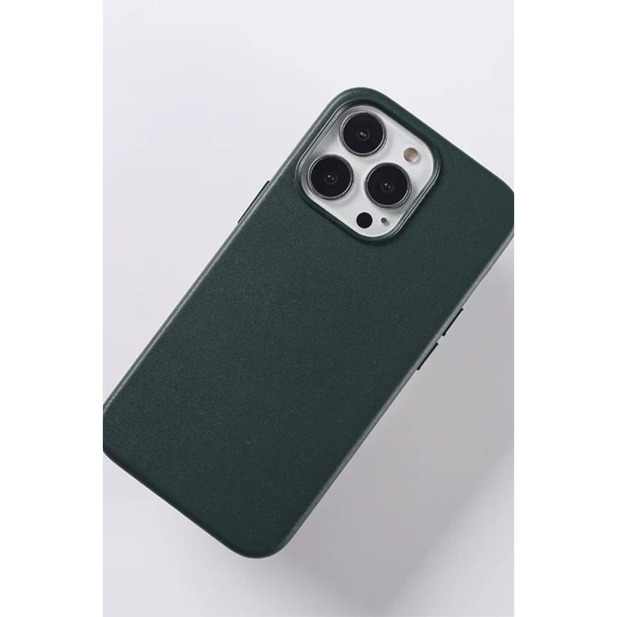 URR Apple iPhone 15 Pro Max PU Deri Magsafe Kapak - Lacivert