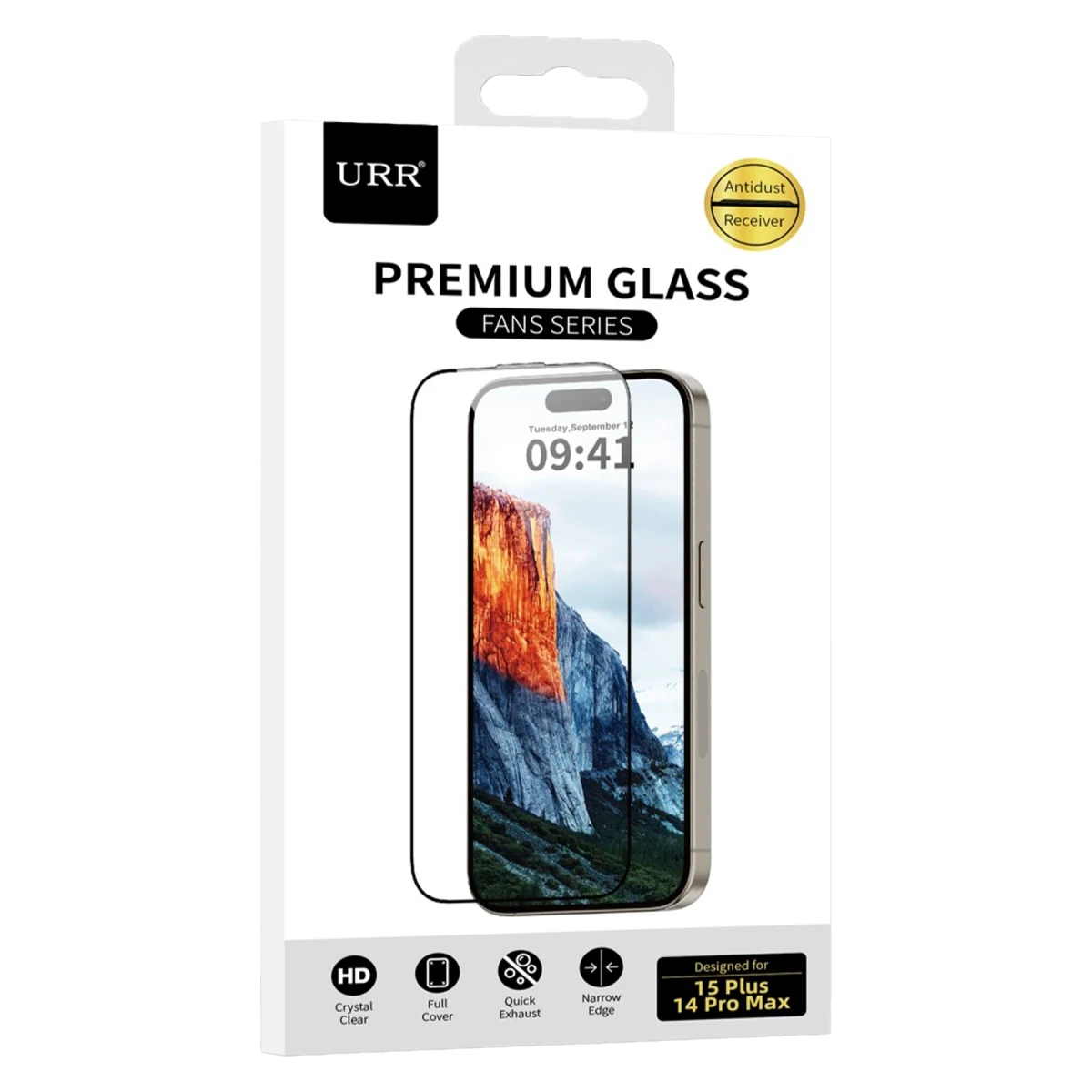 URR Apple iPhone 15 Pro Fans Series Premium HD Cam Ekran Koruyucu - Siyah