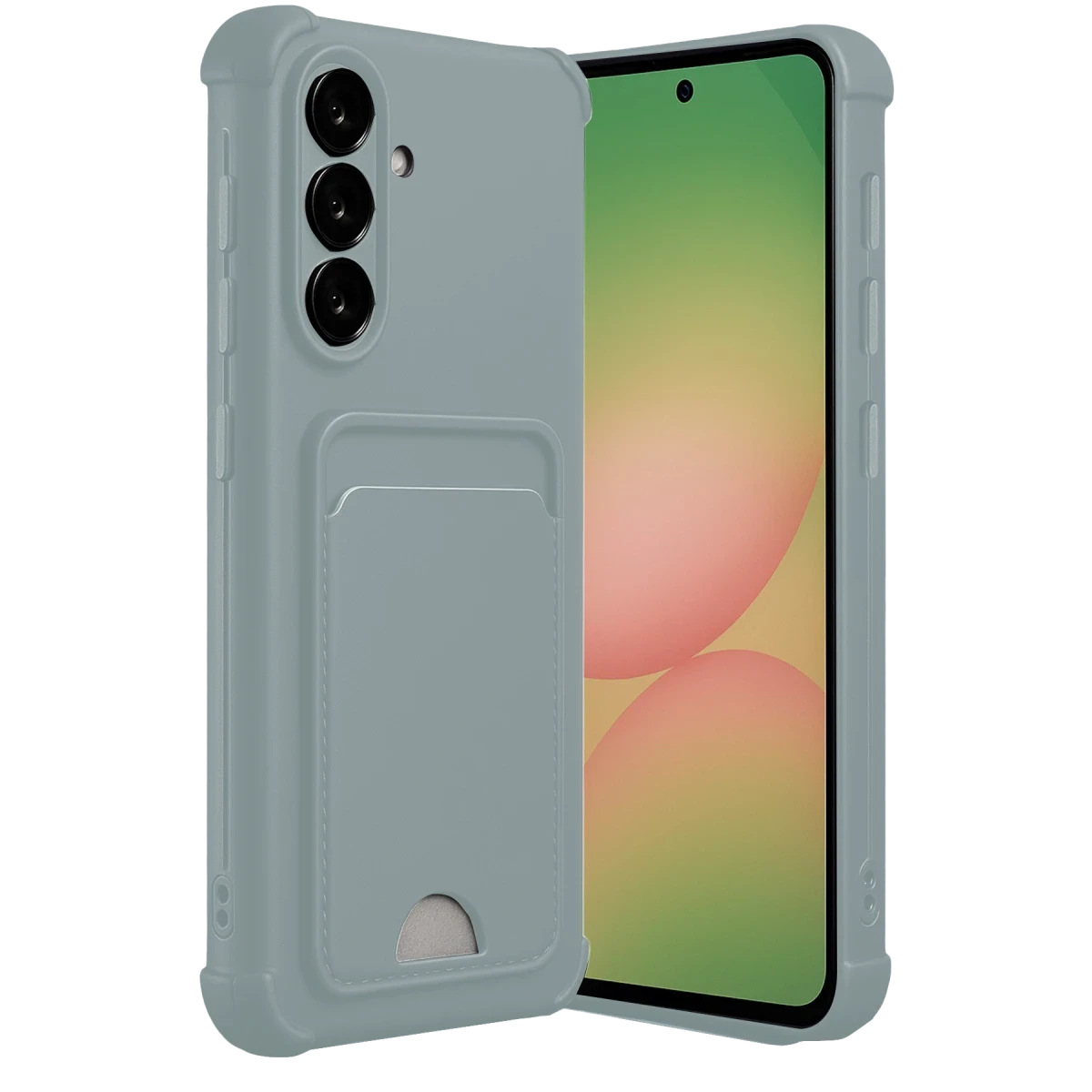 Newface Samsung Galaxy A36 Kılıf Kelvin Kartvizitli Silikon - Açık Yeşil