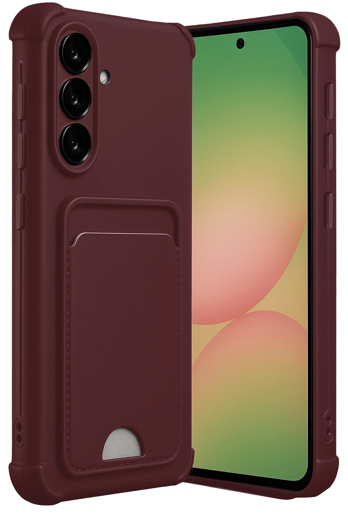 Newface Samsung Galaxy A56 Kılıf Kelvin Kartvizitli Silikon - Bordo
