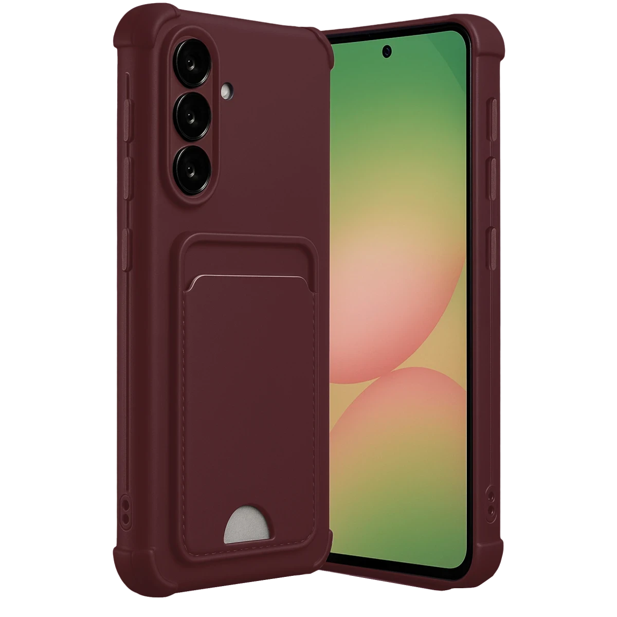 Newface Samsung Galaxy A56 Kılıf Kelvin Kartvizitli Silikon - Bordo