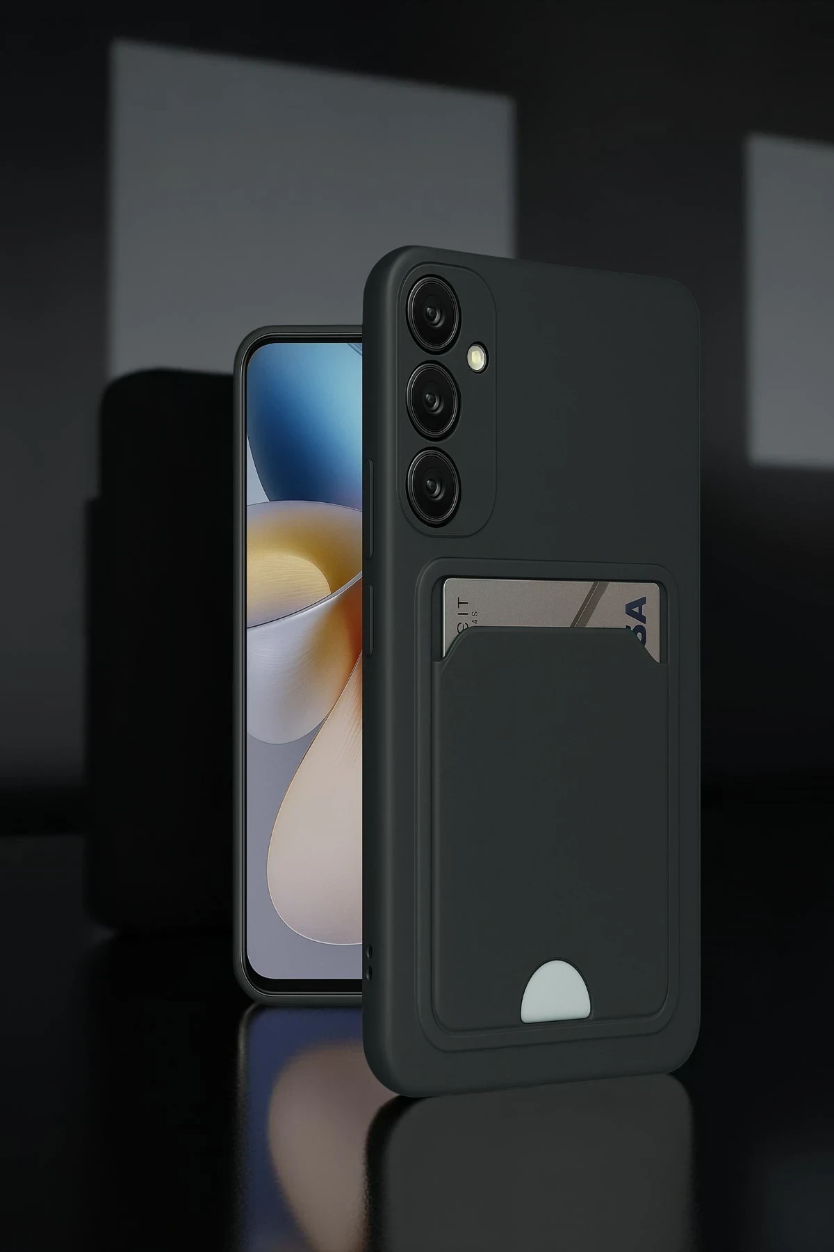 Newface Samsung Galaxy A55 5G Kılıf Kelvin Kartvizitli Silikon - Derin Mor