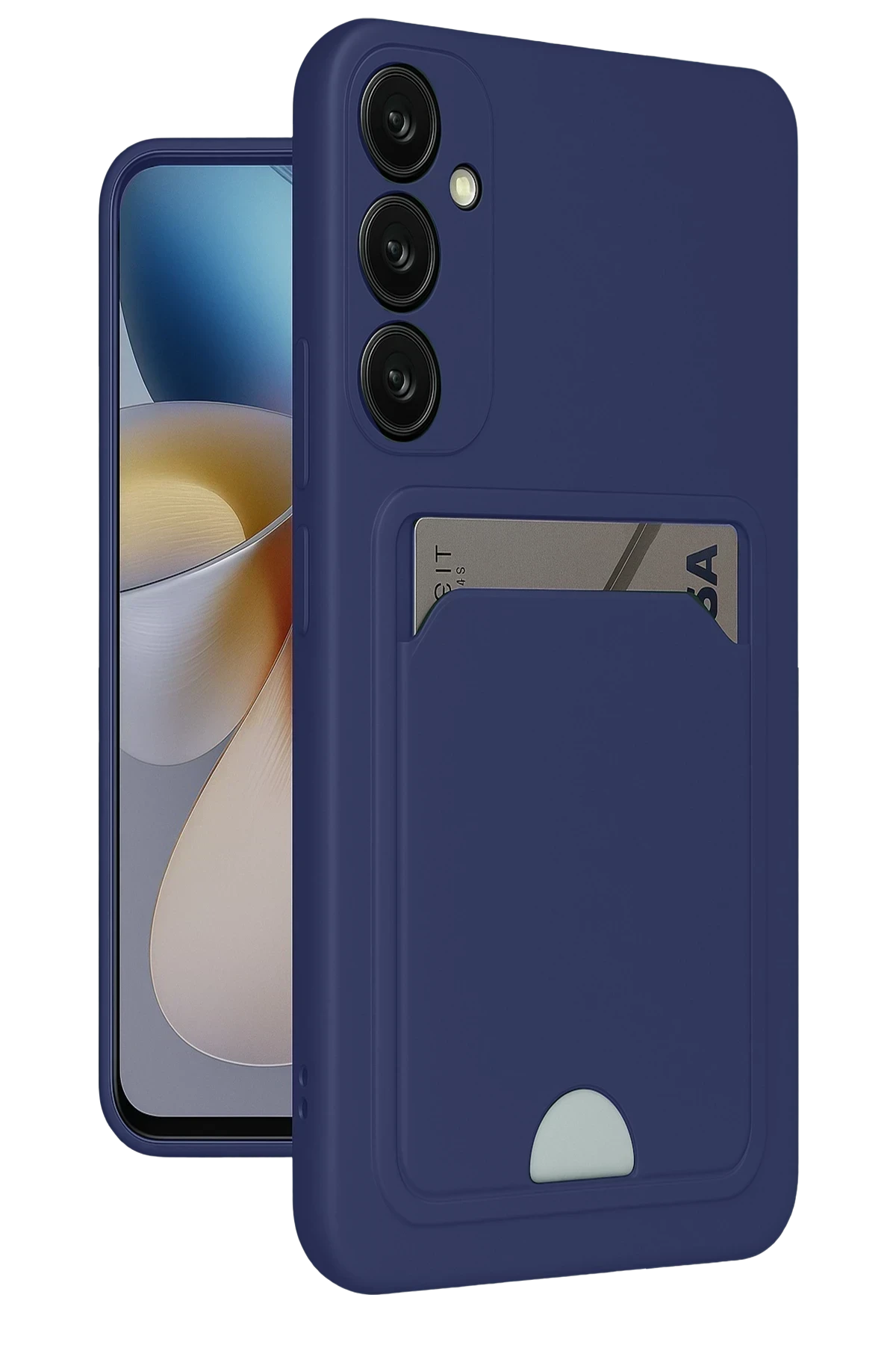 Newface Samsung Galaxy A35 5G Kılıf Kelvin Kartvizitli Silikon - Lacivert