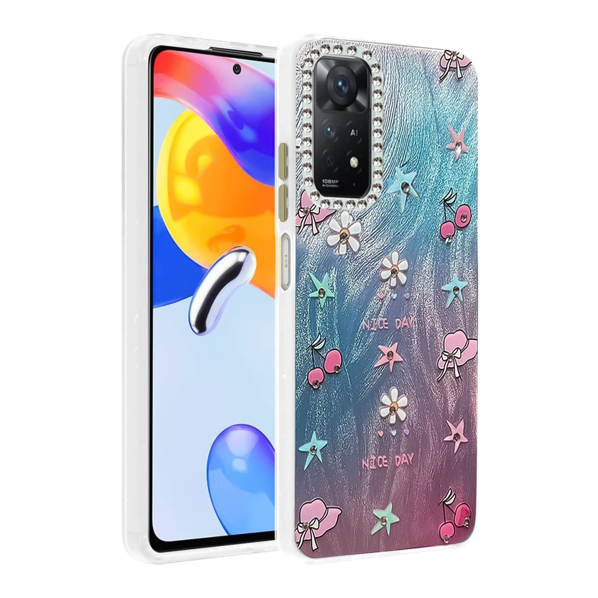 Newface Xiaomi Redmi Note 12 Pro 4G Kılıf Blade Aynalı Desenli Kapak - Desen 4