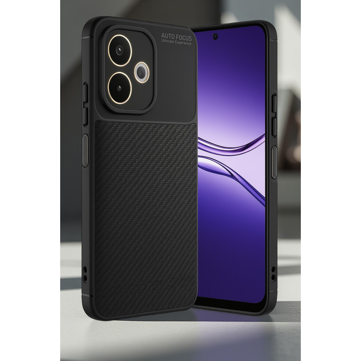Newface Oppo A5 Pro 4G Kılıf Auto Focus Karbon Kapak - Siyah — görsel 6