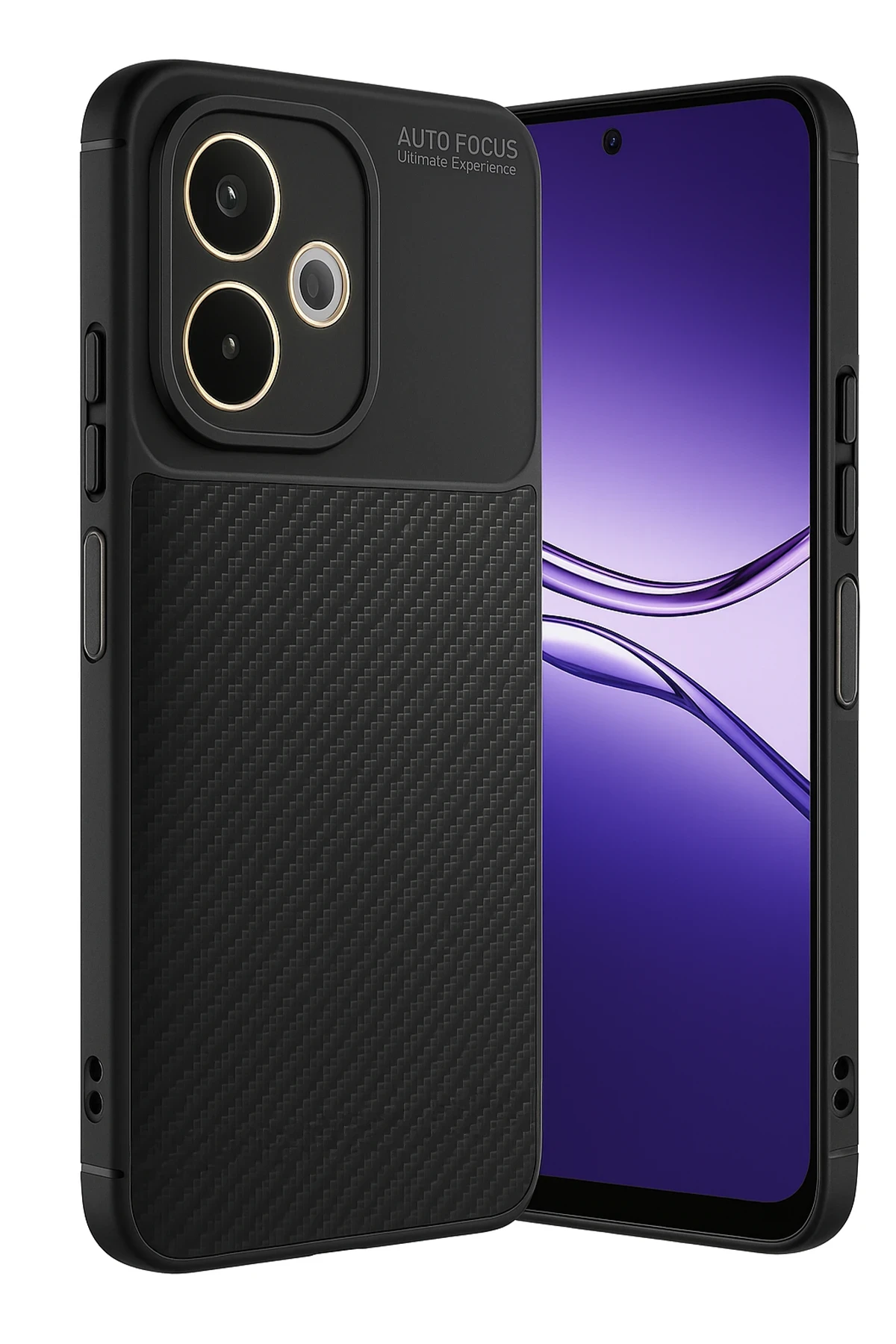 Newface Oppo A5 Pro 4G Kılıf Auto Focus Karbon Kapak - Siyah