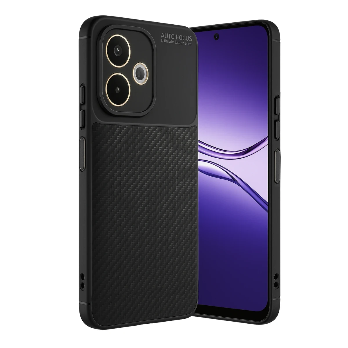 Newface Oppo A5 Pro 4G Kılıf Auto Focus Karbon Kapak - Siyah — görsel 3