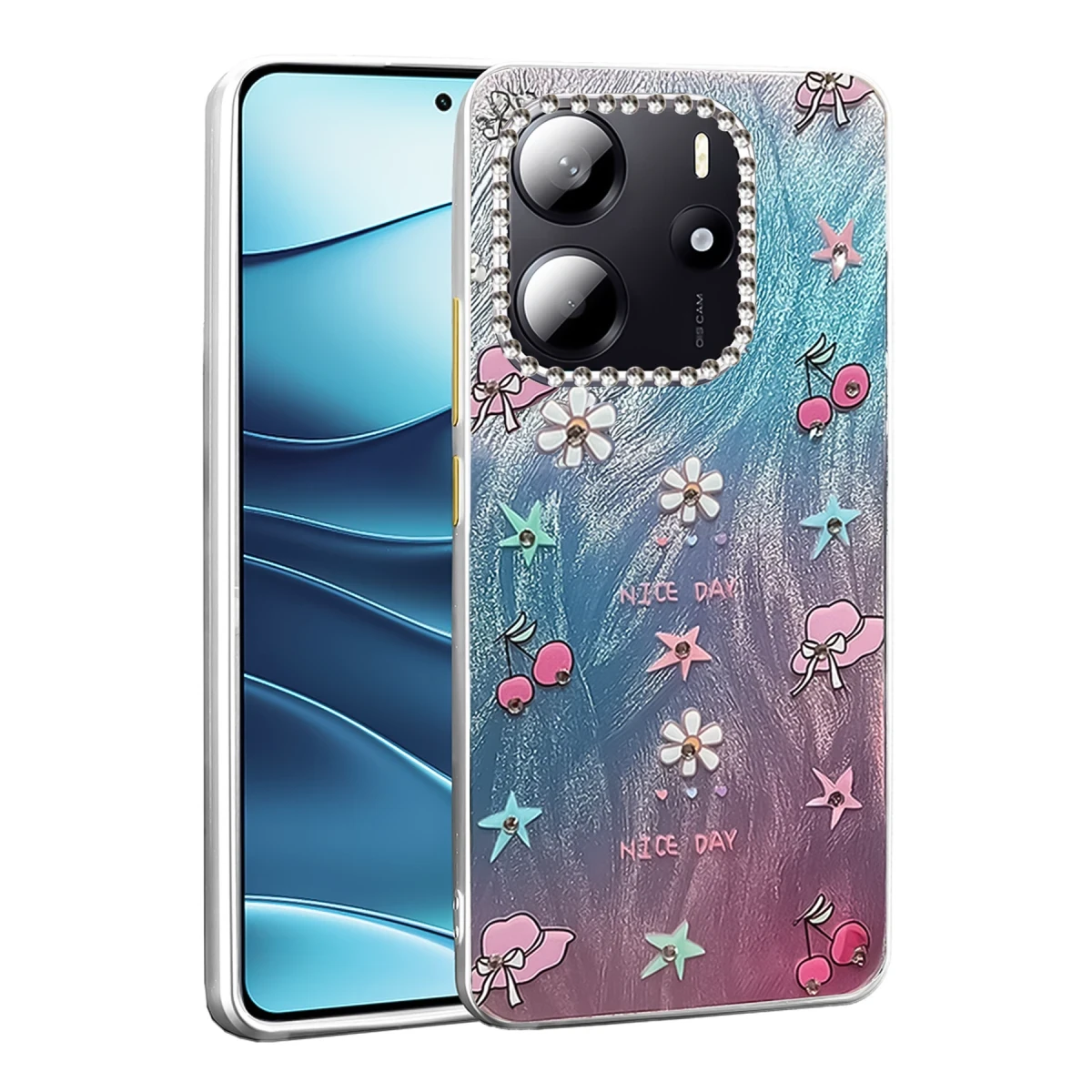 Newface Xiaomi Redmi Note 14 4G Kılıf Blade Aynalı Desenli Kapak - Desen 4