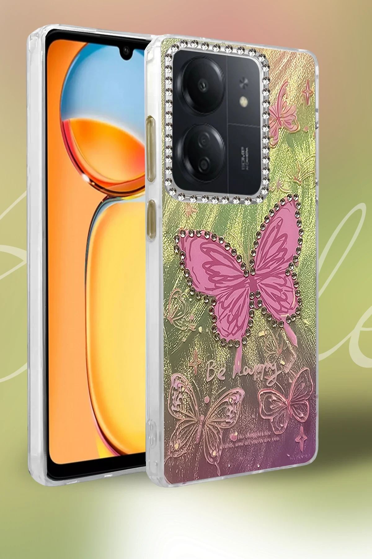 Newface Xiaomi Redmi 13C Kılıf Blade Aynalı Desenli Kapak - Desen 9