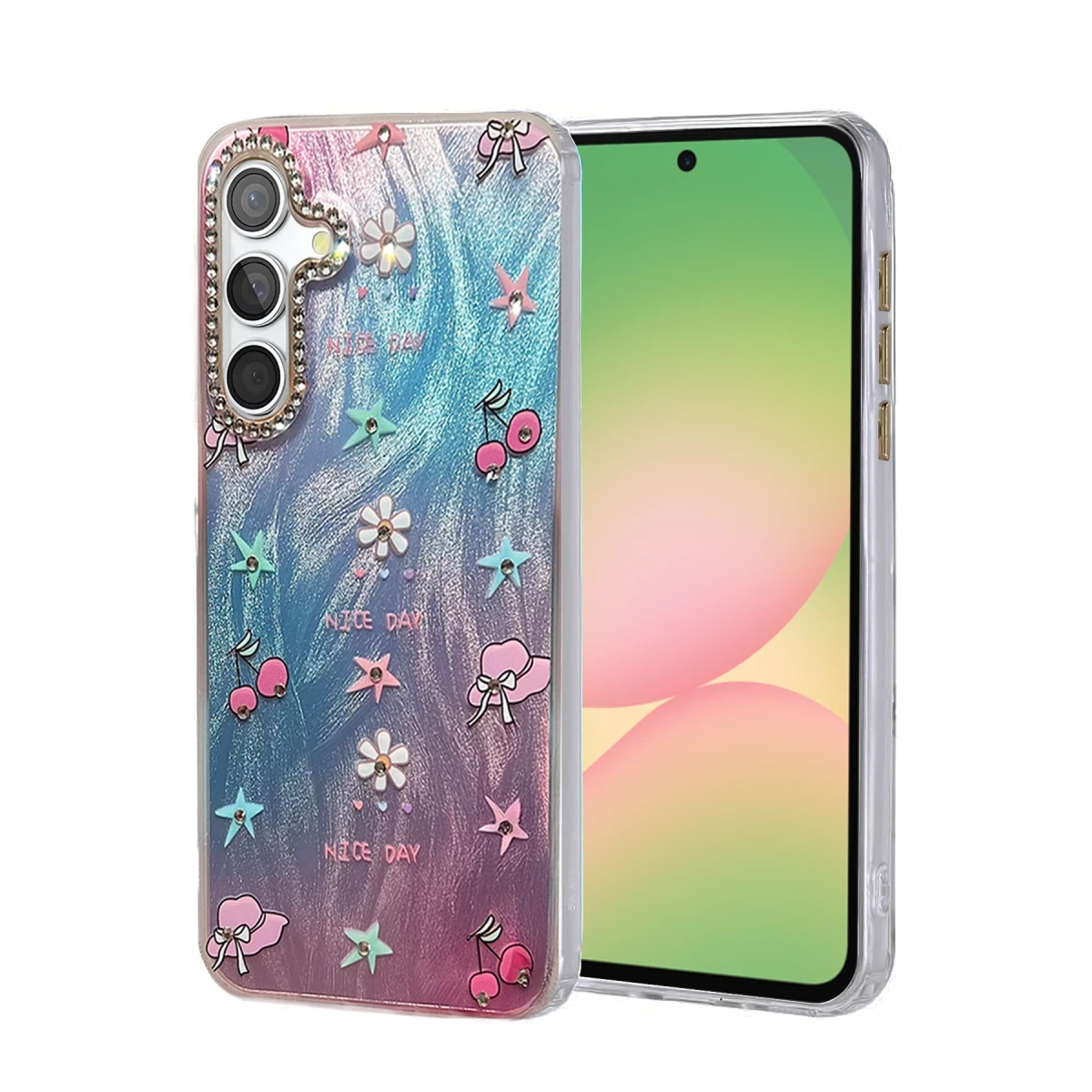 Newface Samsung Galaxy A56 Kılıf Blade Aynalı Desenli Kapak - Desen 4