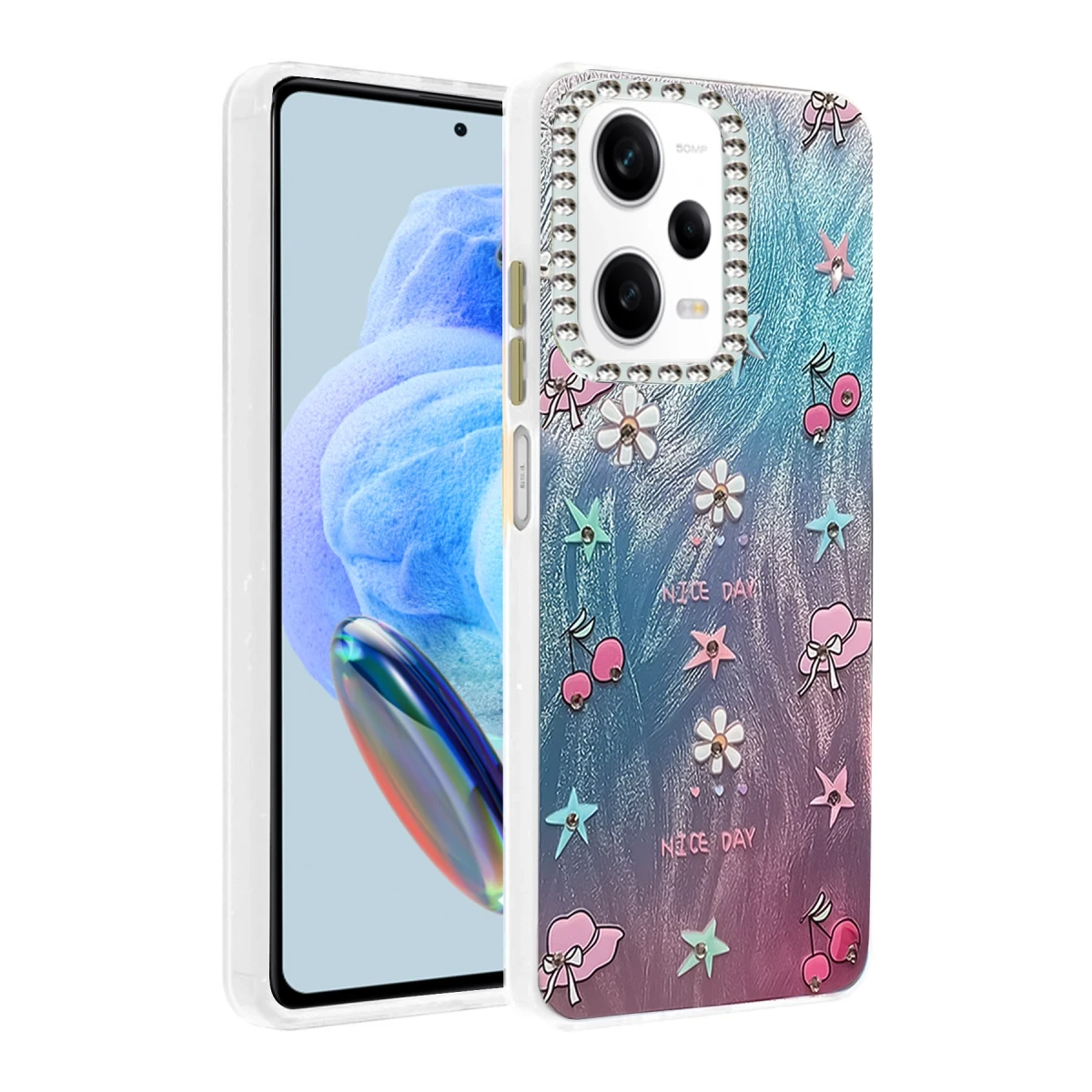 Newface Xiaomi Redmi Note 12 Pro 5G Kılıf Blade Aynalı Desenli Kapak - Desen 4
