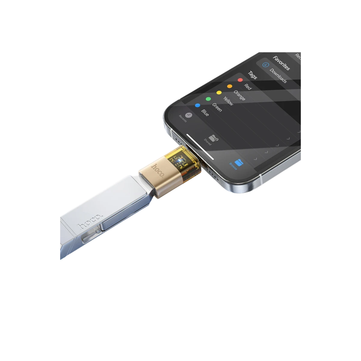 Hoco. UA36B Tak Çalıştır Type-C to USB 3.0 Dönüştürücü - Gold