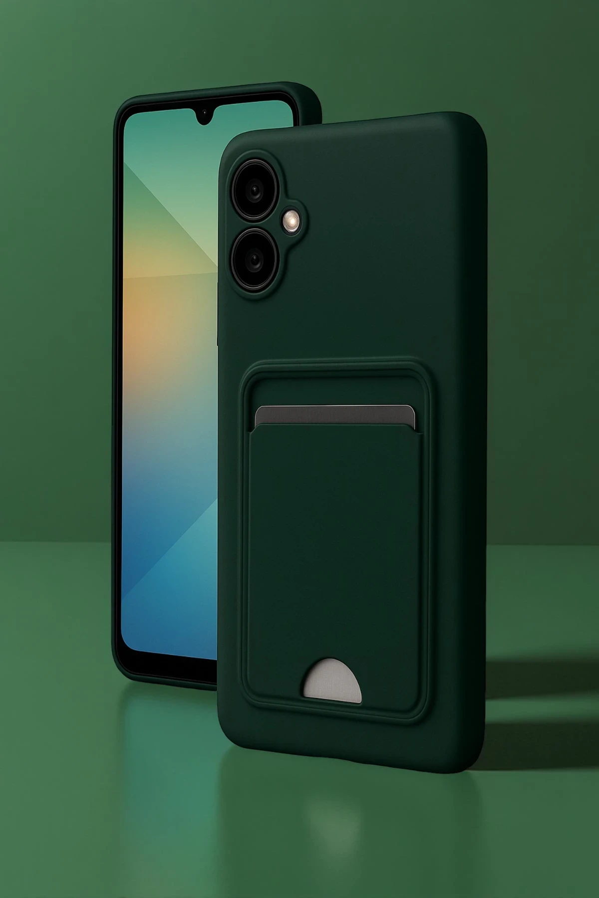 Newface Samsung Galaxy A06 Kılıf Kelvin Kartvizitli Silikon - Mavi