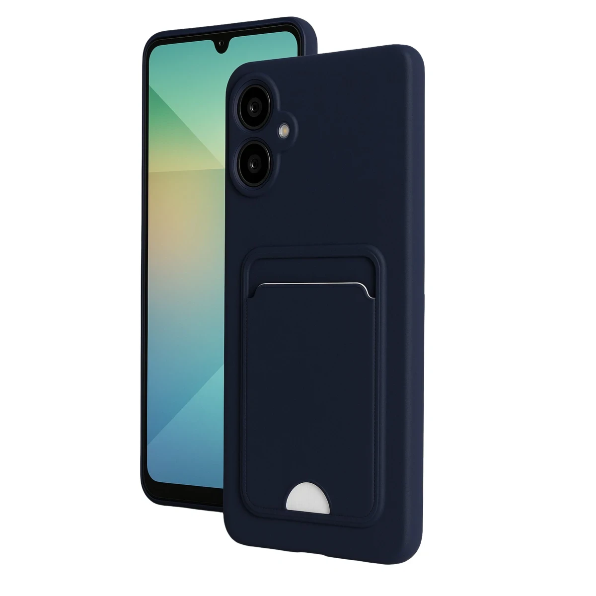 Newface Samsung Galaxy A06 Kılıf Kelvin Kartvizitli Silikon - Lacivert