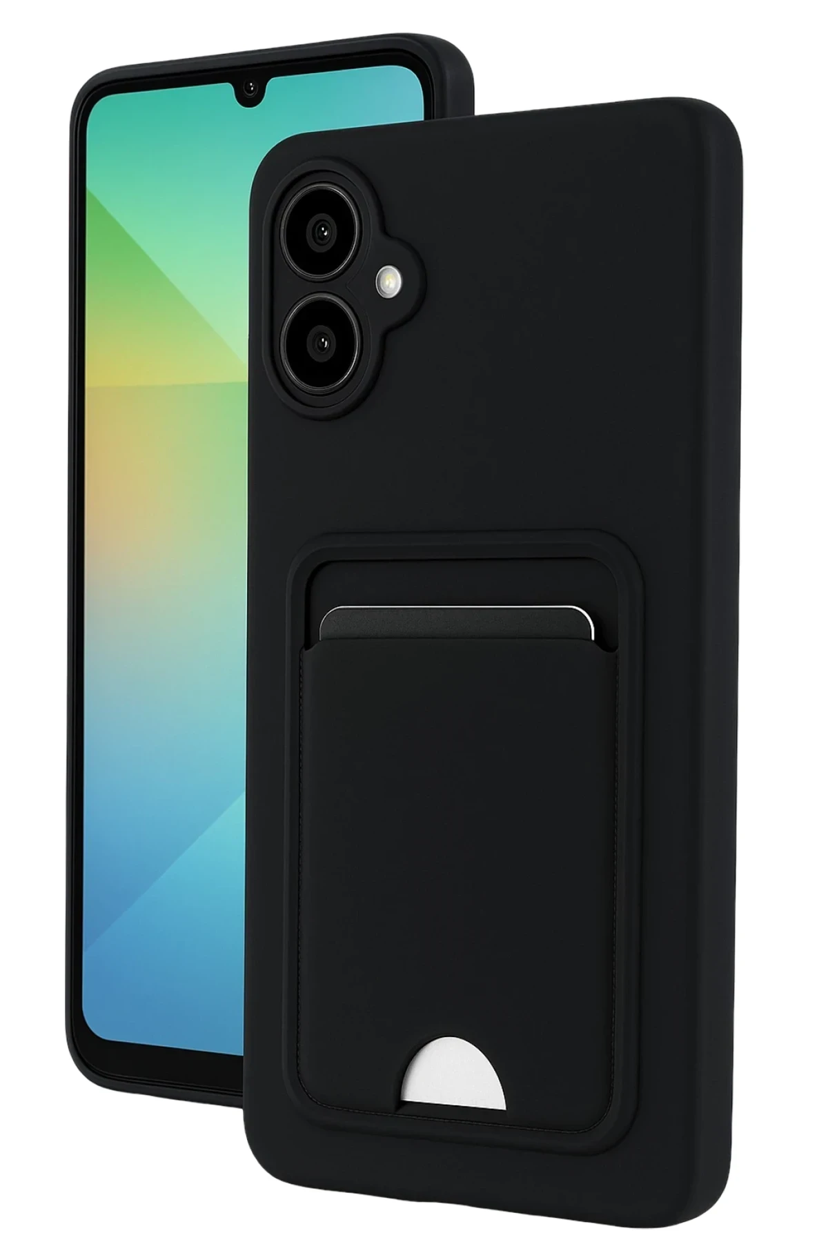 Newface Samsung Galaxy A06 Kılıf Kelvin Kartvizitli Silikon - Siyah