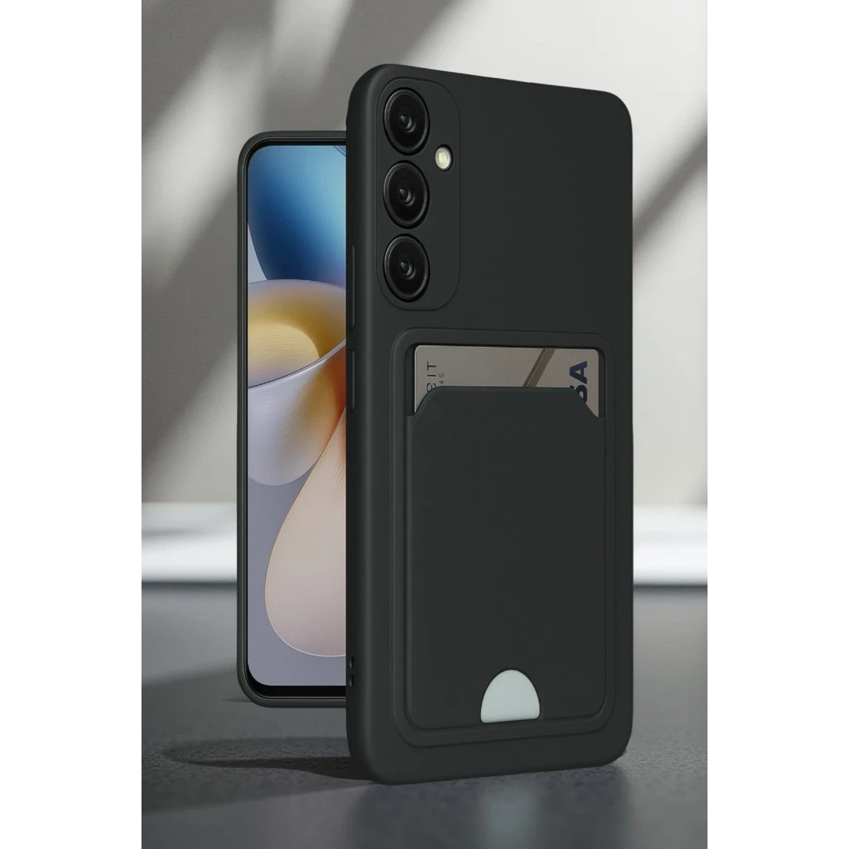 Newface Samsung Galaxy A16 5G Kılıf Kelvin Kartvizitli Silikon - Siyah — görsel 5