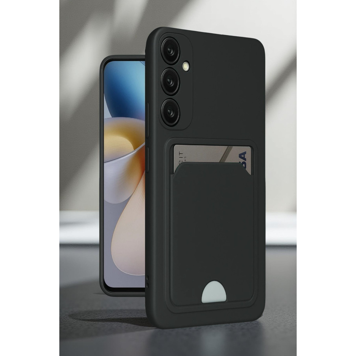 Newface Samsung Galaxy A16 5G Kılıf Kelvin Kartvizitli Silikon - Siyah — görsel 8