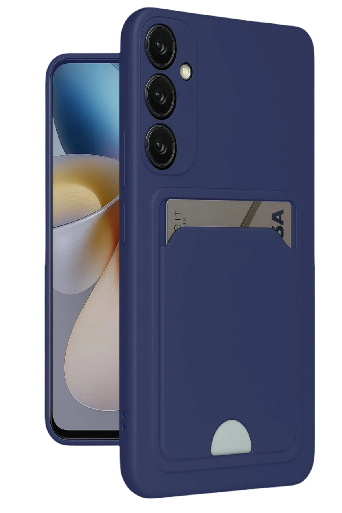 Newface Samsung Galaxy A16 5G Kılıf Kelvin Kartvizitli Silikon - Lacivert