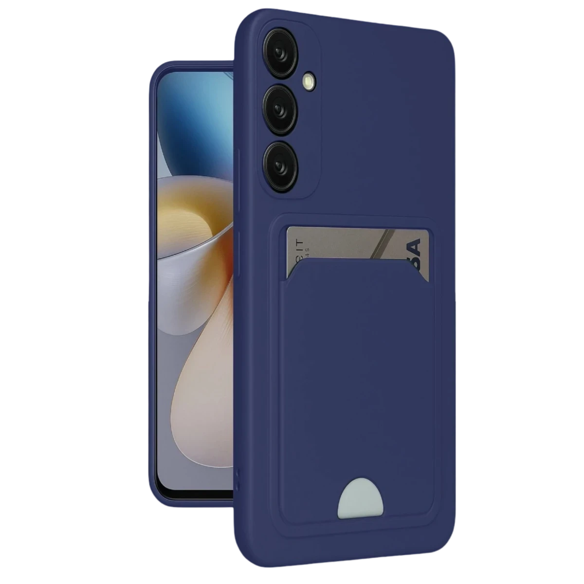 Newface Samsung Galaxy A16 5G Kılıf Kelvin Kartvizitli Silikon - Lacivert