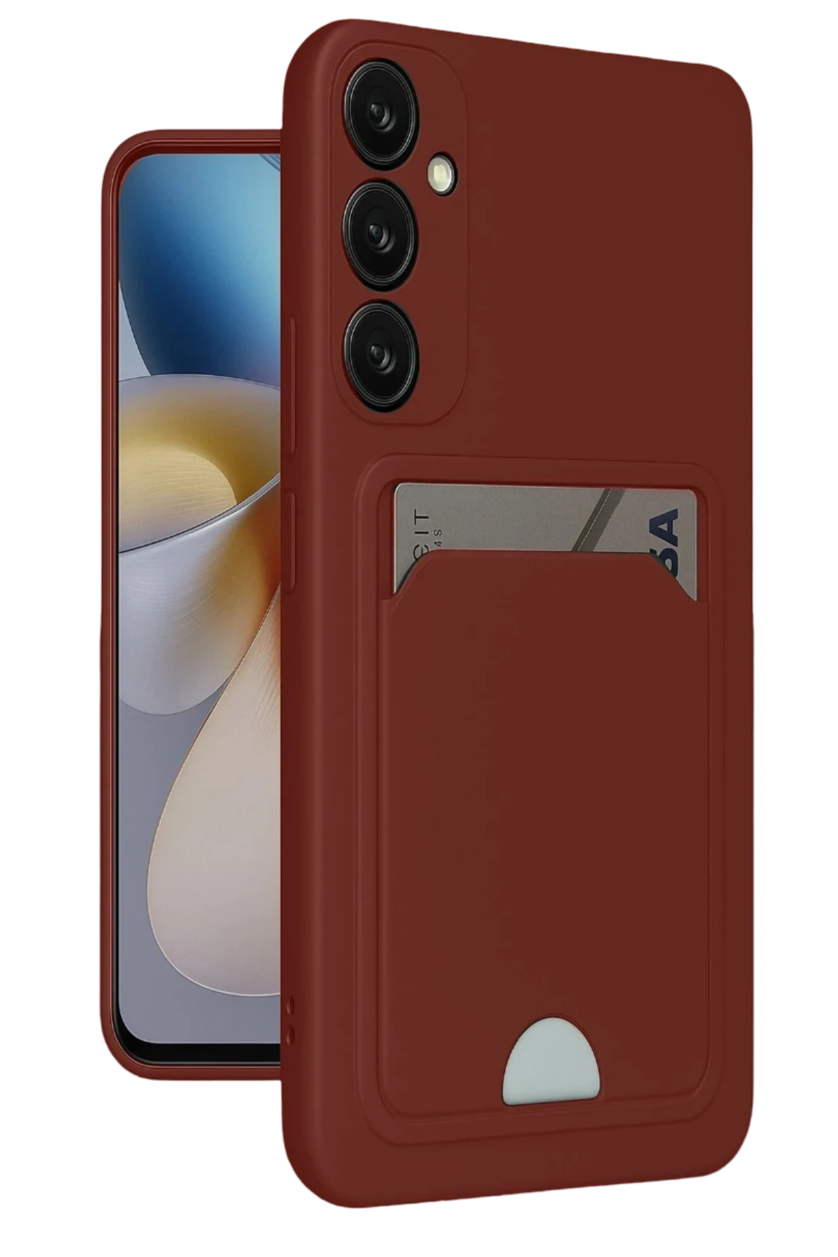 Newface Samsung Galaxy A16 5G Kılıf Kelvin Kartvizitli Silikon - Bordo