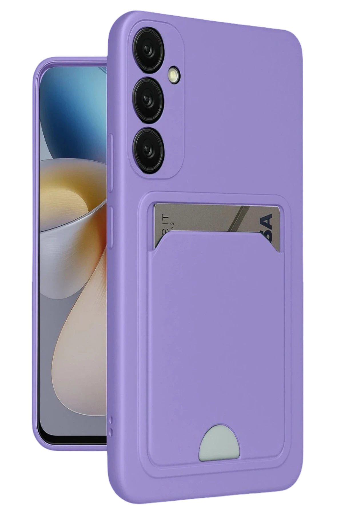 Newface Samsung Galaxy A16 5G Kılıf Kelvin Kartvizitli Silikon - Lila