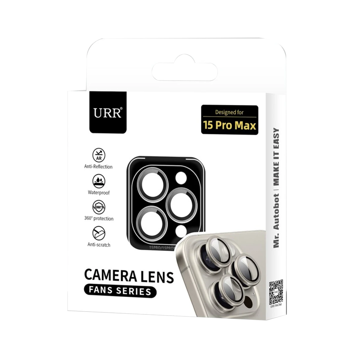 URR Apple iPhone 14 Fan Series AR Kamera Lens Koruyucu - Mavi