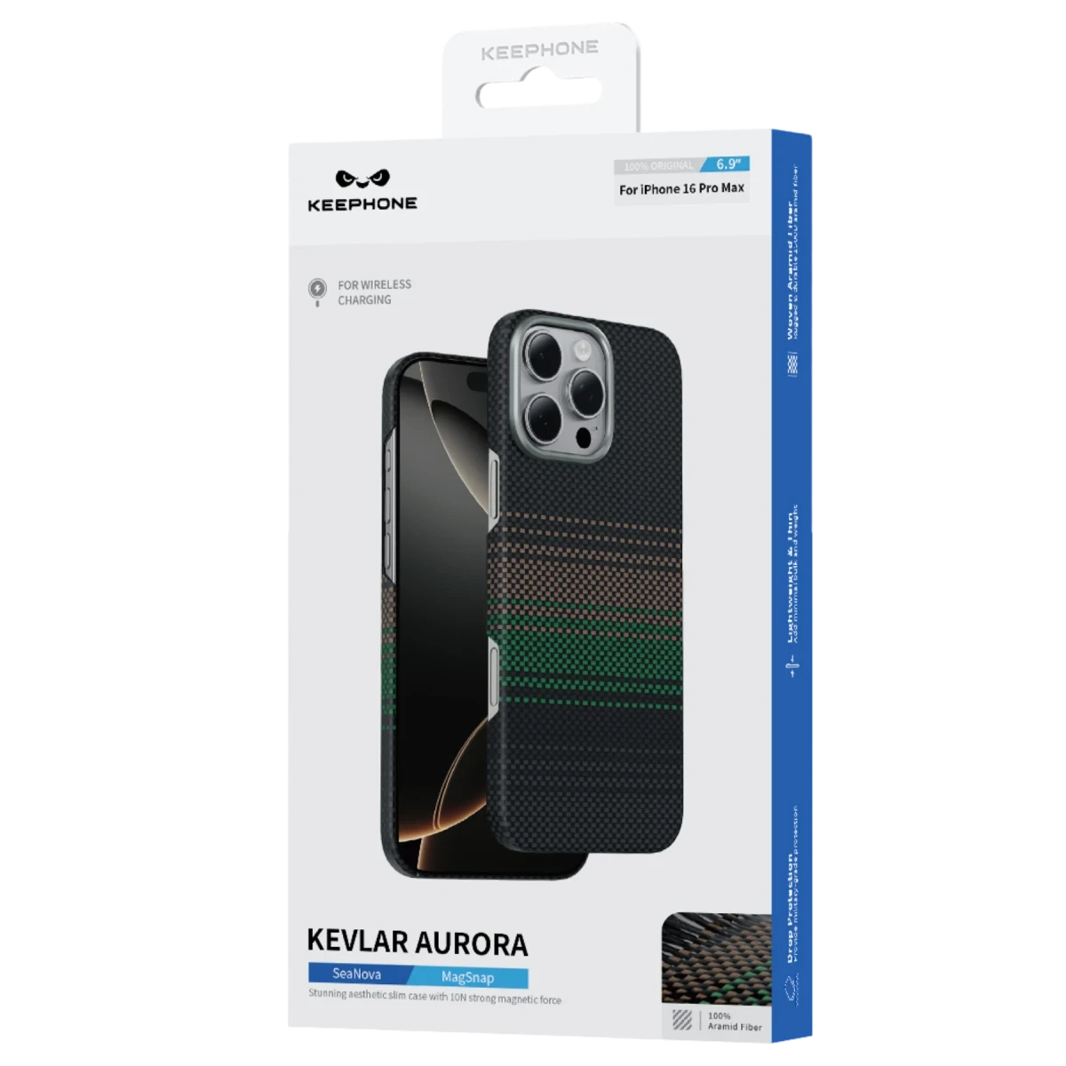 Keephone Apple iPhone 16 Pro Kevlar Seanova Magsafe Kılıf - Aurora