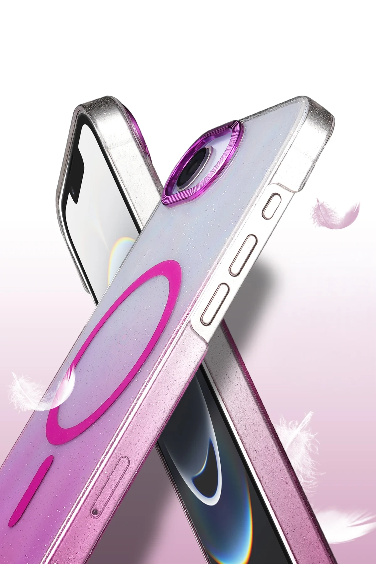 Newface Apple iPhone 16E Glossy Magsafe Kapak - Çöl Titanyum
