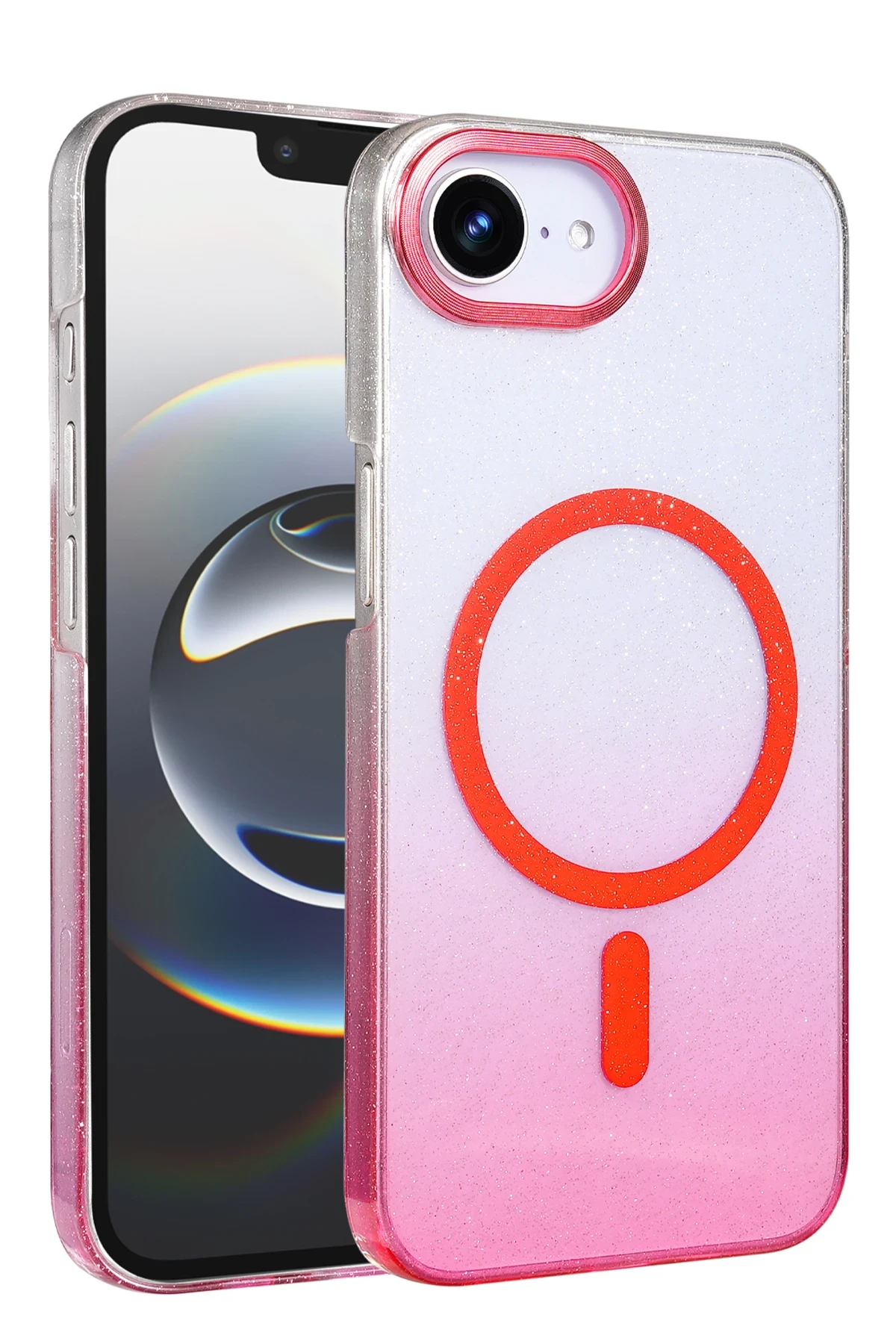 Newface Apple iPhone 16E Glossy Magsafe Kapak - Pembe