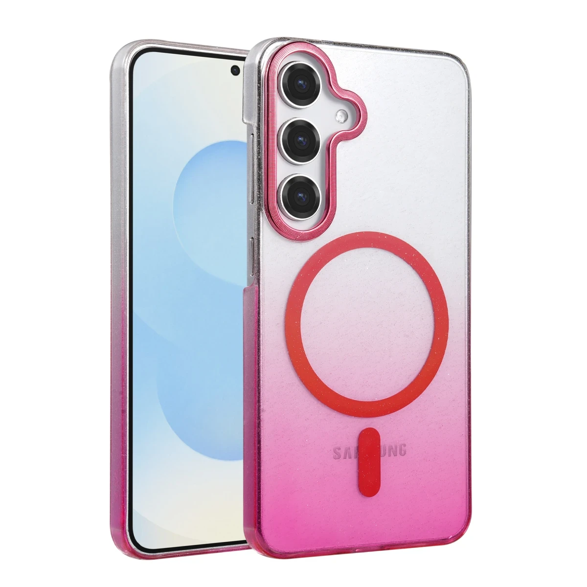 Newface Samsung Galaxy S24 FE Glossy Magsafe Kapak - Pembe