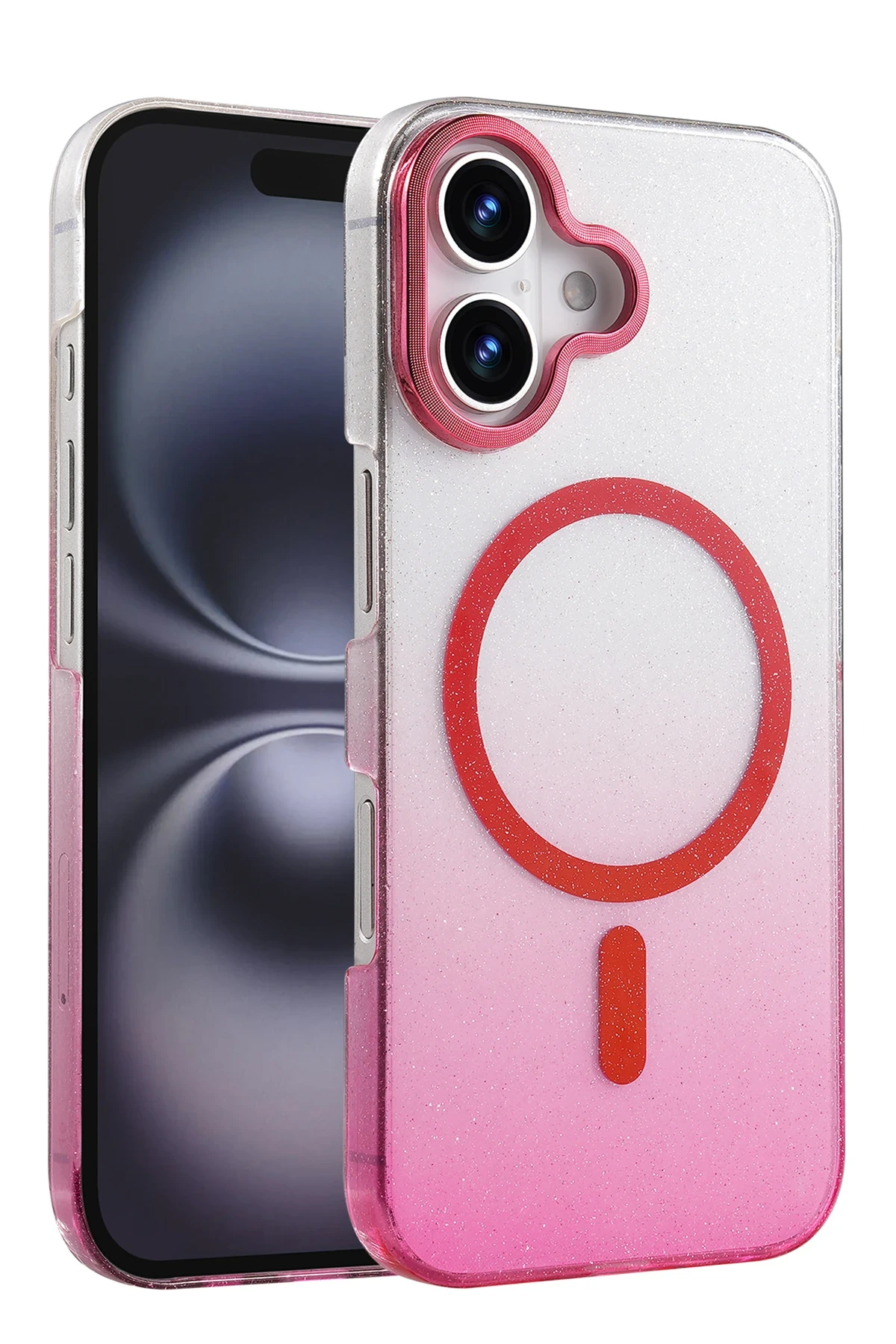 Newface Apple iPhone 16 Plus Glossy Magsafe Kapak - Pembe