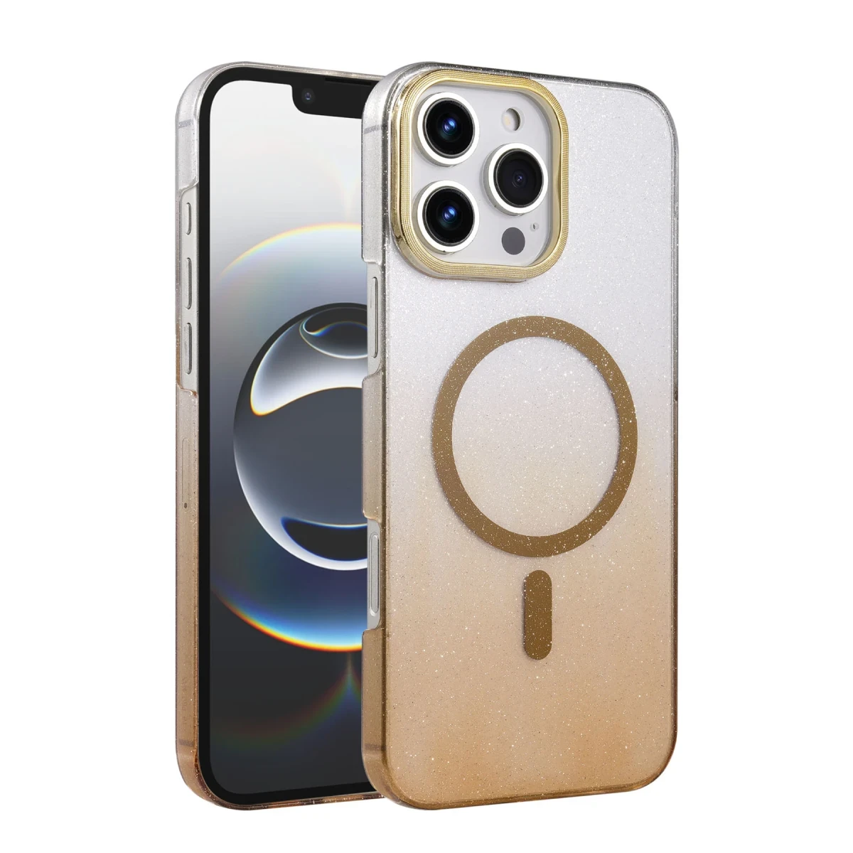 Newface Apple iPhone 16 Pro Glossy Magsafe Kapak - Çöl Titanyum