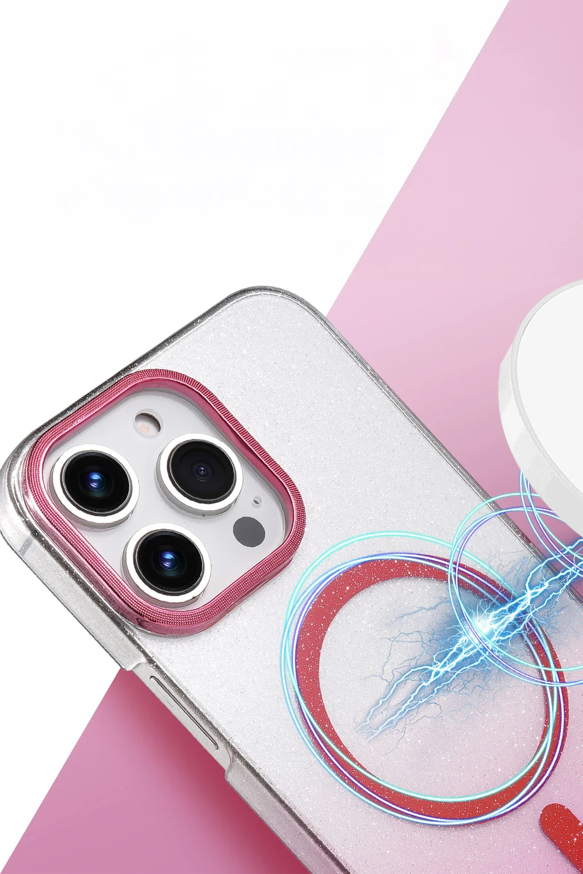 Newface Apple iPhone 16 Pro Glossy Magsafe Kapak - Pembe