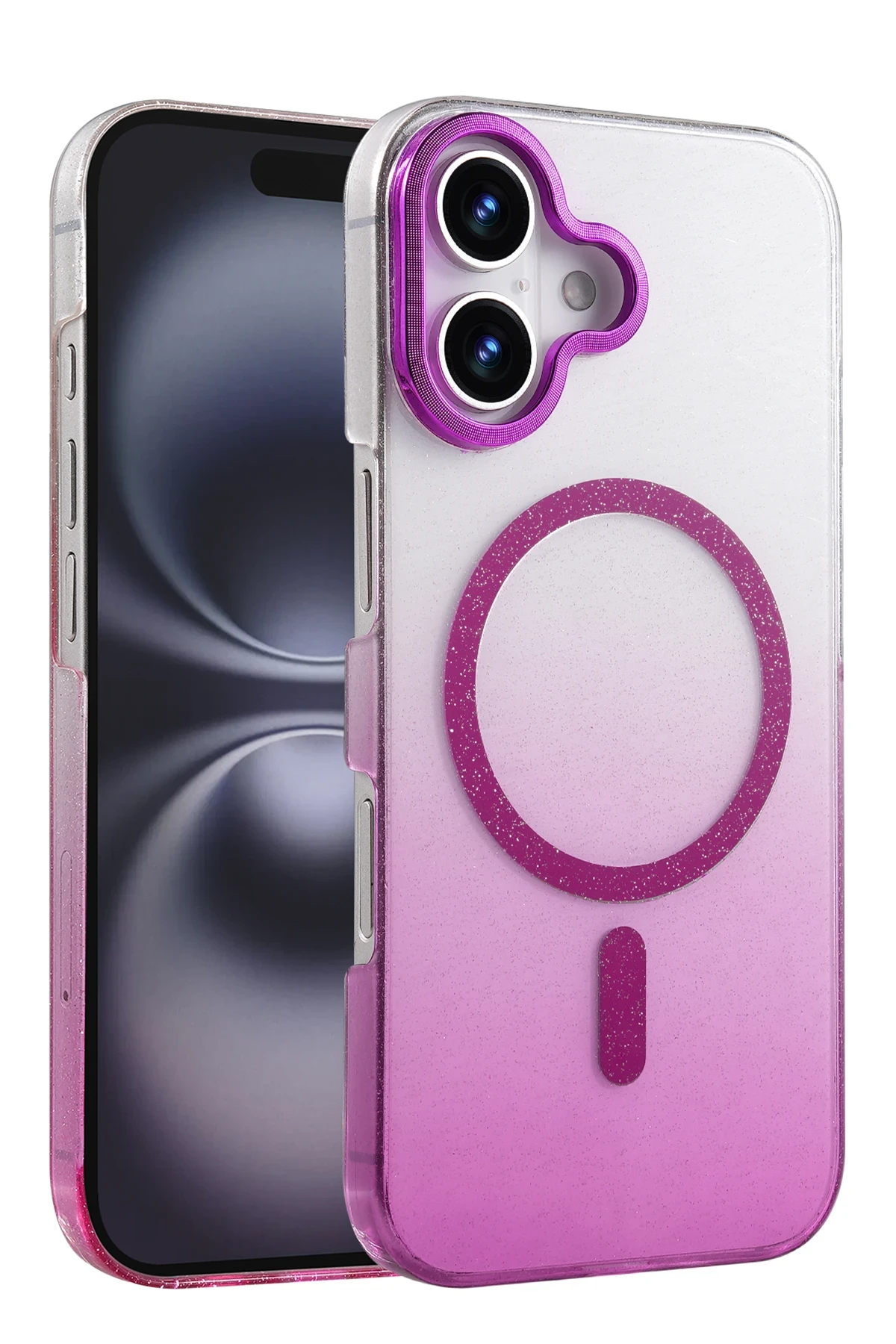 Newface Apple iPhone 16 Glossy Magsafe Kapak - Mor