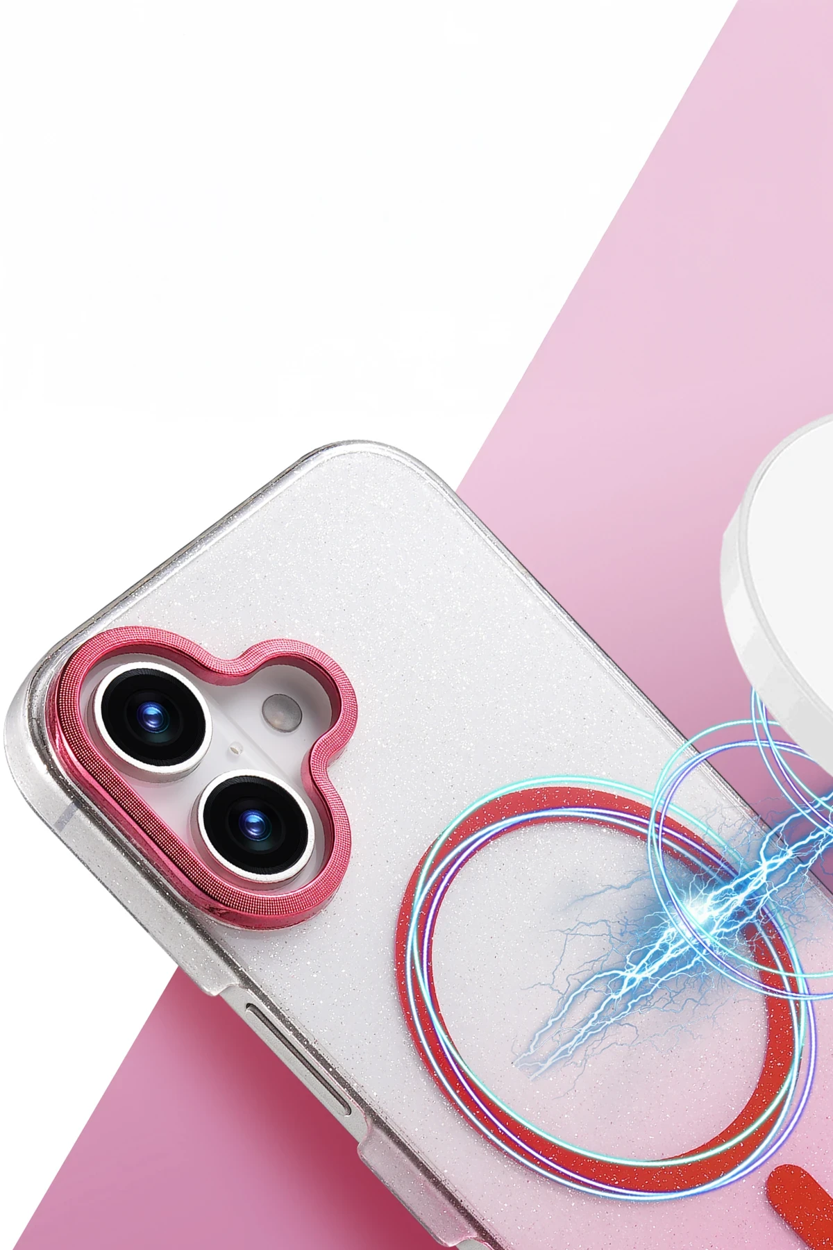 Newface Apple iPhone 16 Glossy Magsafe Kapak - Pembe