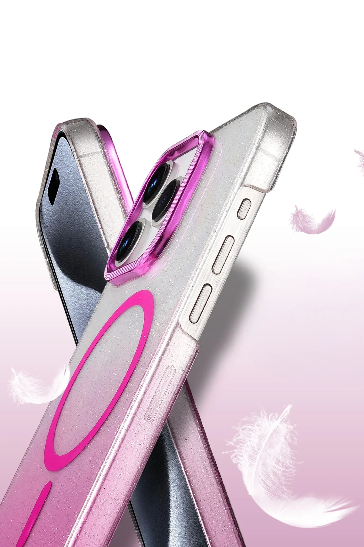 Newface Apple iPhone 14 Pro Max Glossy Magsafe Kapak - Pembe