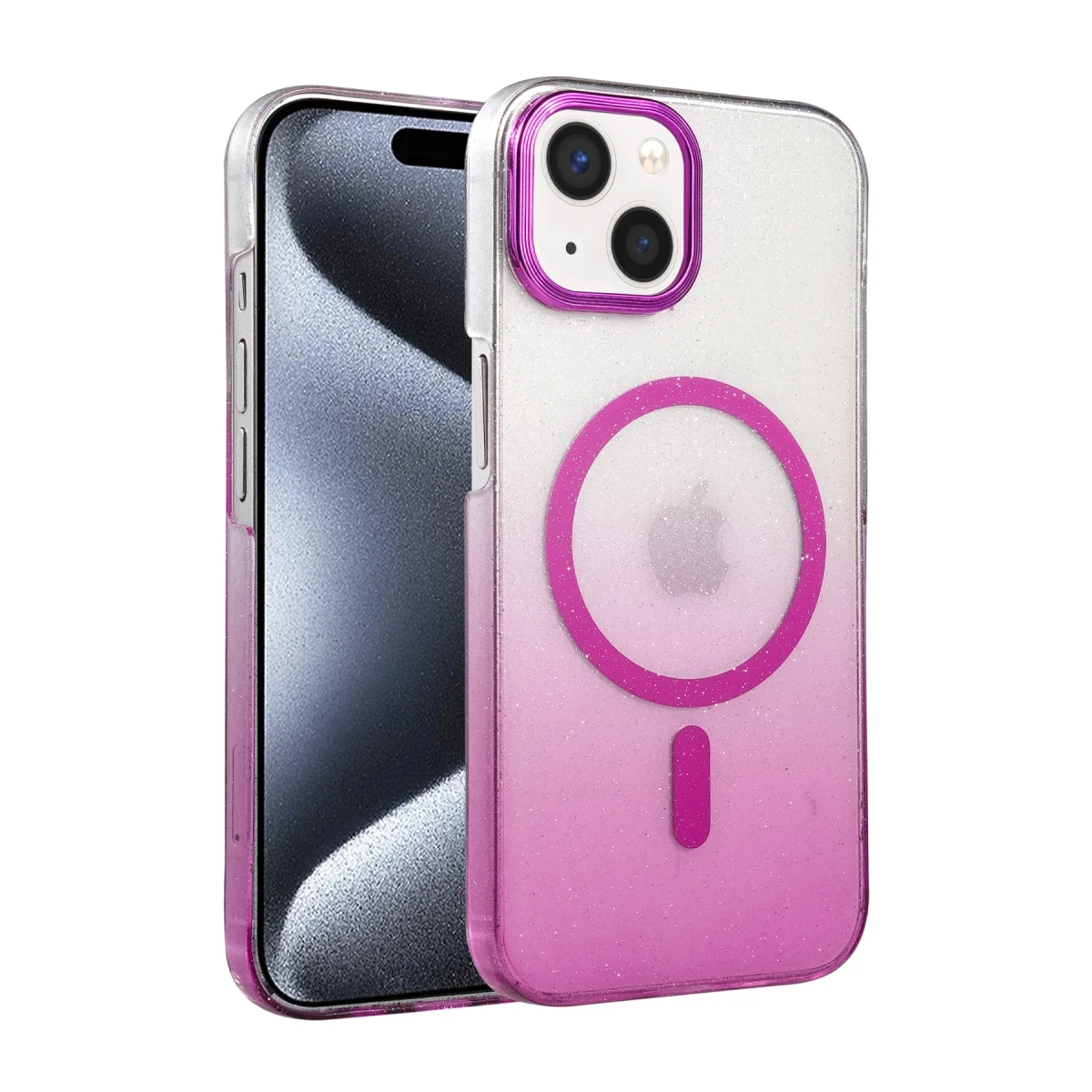 Newface Apple iPhone 15 Glossy Magsafe Kapak - Mor